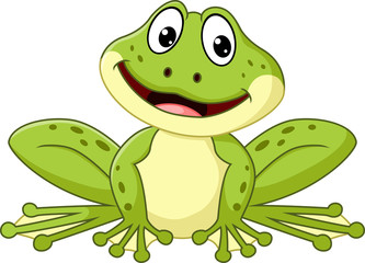 Naklejka premium Cartoon cute frog