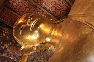 The Reclining Buddha at Wat Pho in Bangkok,Thailand. 
