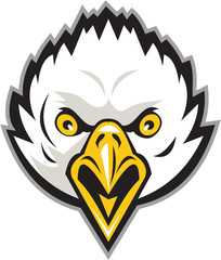 American Bald Eagle Head Screaming Retro