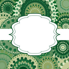 Patterned frame background invitation circular ornament green 