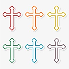 Obraz premium Decorative Christian cross sticker set
