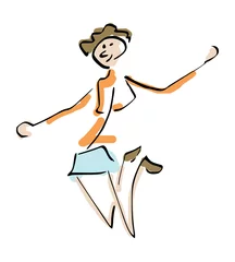 Foto auf Acrylglas Meisje maak sprong van vreugde © emieldelange