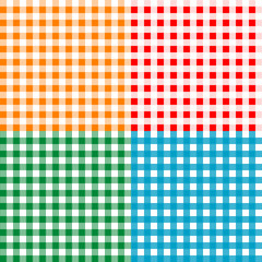 Set of checkered seamless patterns. Plaids, tablecloths. Textile collection.