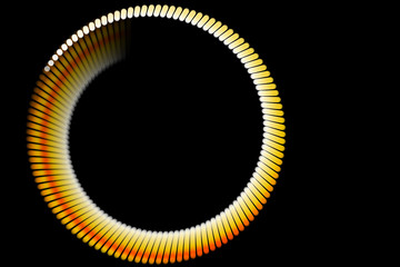 gold abstract shape and black background