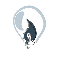 Stylized lamp and candle hand drawn vector illustration