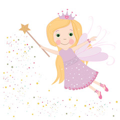 Cute lilac fairy tale vector