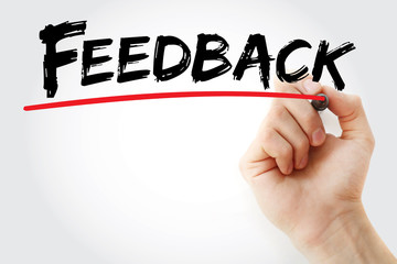 Hand writing Feedback with red marker, business concept