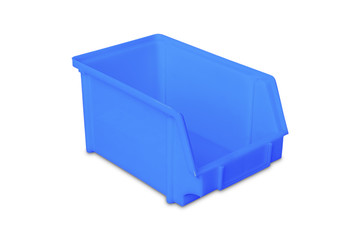 Fototapeta premium Blue plastic parts bin