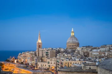 Deurstickers Valletta, Malta - St.Paul's Anglican Cathedral at blue hour © zgphotography