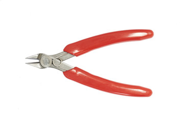 Fototapeta premium Red Diagonal pliers on white background