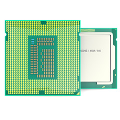 Modern multicore CPU isolated on white background. 3d illustration