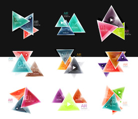 Collection of triangle web boxes - banners, business backgrounds, presentations