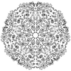 Vector henna tatoo mandala. Mehndi style.
