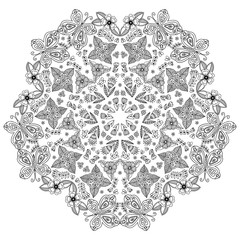 Vector henna tatoo mandala. Mehndi style.
