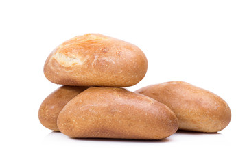 fresh bread isolated on white background