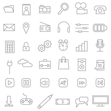 Set of line icons of everyday.