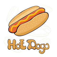 Hot dog on white background
