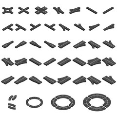 Constructor roads in isometric view.