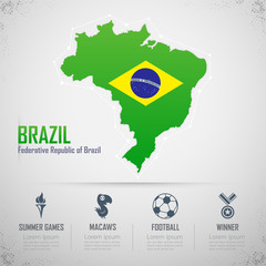 Brazil Infographics. Flag of Brazil. Public Relations Brazil. Ve