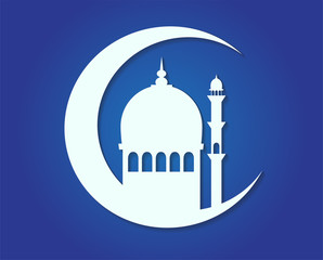 Ramadan Kareem white beautiful greeting card