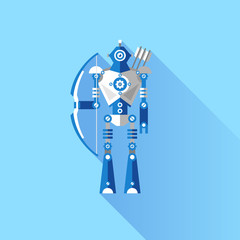 Vector illustration of a Robot knight Archer