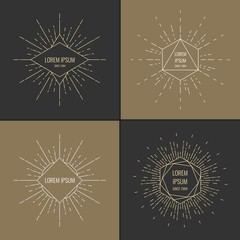 Vector illustration Set of Vintage sunburst