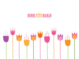 Carte « Bonne Fête, Maman» avec fleurs