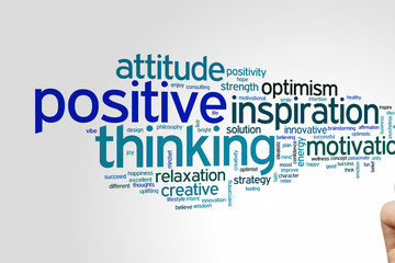 Positive thinking word cloud