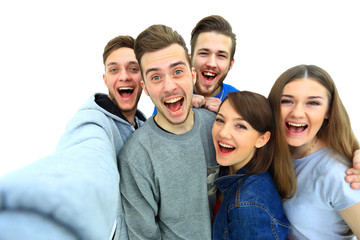Group of happy young teenager