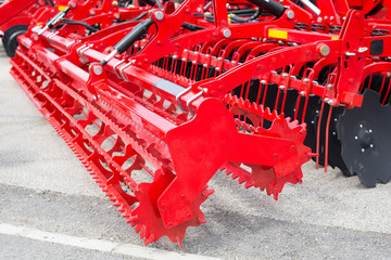 Equipment for agriculture, presented to an agricultural exhibition.