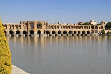 Cercles muraux Pont Khadjou  pont-barrage Khaju, rivière Zayandeh, Ispahan, Iran