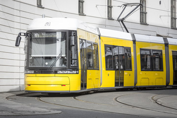 yellow berlin tram