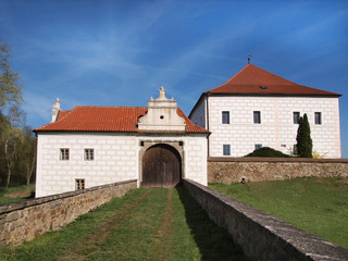 Fototapeta na wymiar Renaissance water fort Novy Hradek Krcinov in Czech republic
