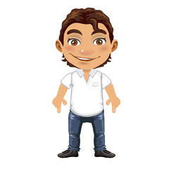 Handsome isolated man in cartoon style