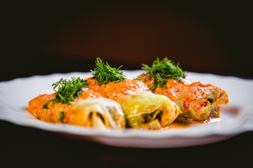 cabbage rolls, Ukrainian cuisine, greens, vegetarian dish