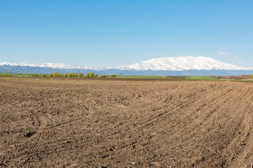 plowed land for spring field work
