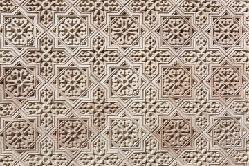 The ornamental decoration of the mausoleum of Aisha Bibi in Kaza