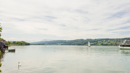 Meisterschwanden, Beinwil, Dorf, See, Seeufer, Hallwilersee, Seerundfahrt, Schifffahrt, Wassersport, Sommer, Schweiz