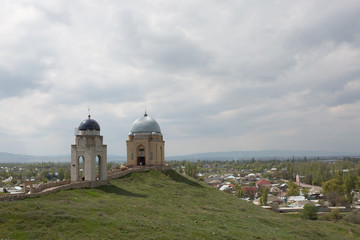 Fototapeta na wymiar Traditional Muslim mausoleum in the medieval style, Kazakhstan