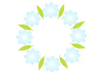 Flowers frame. Circular floral wreaths for your text.