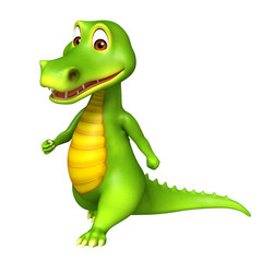 Fototapeta premium cute Aligator cartoon character with walking