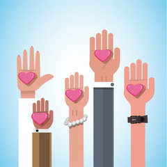 vote hand. up hand - vector