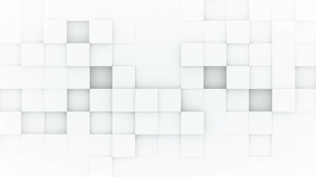 White boxes abstract 3D render loopable animation
