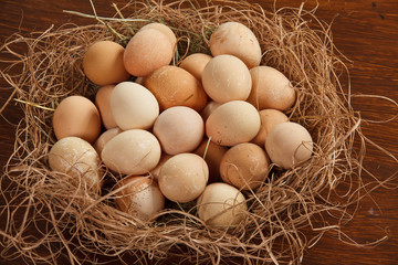 Basket with eggs