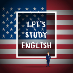 Concept of studying English.