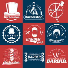 Barbershop Retro Style Stickers