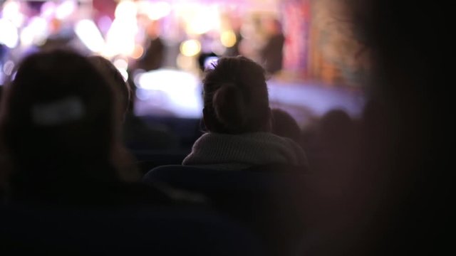 People sitting in the audience at a concert