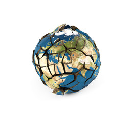 shattered planet on a white background.