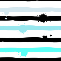 Cute vector seamless pattern . Brush strokes and blots.  Endless texture can be used for printing onto fabric or paper