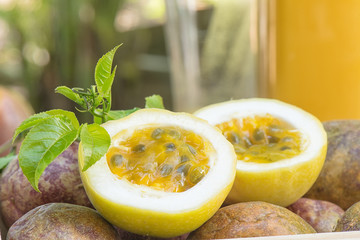 Slice passion fruit Juicy